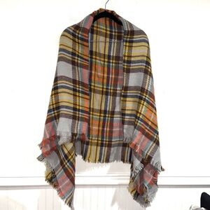 Lamamamas super soft scarf fall colors plaid pumpkin patch vibes wrap warm